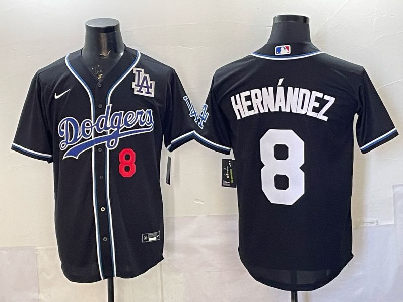 Men 2026 Nike Los Angeles Dodgers #8 Hernandez Black Game MLB Jersey 010